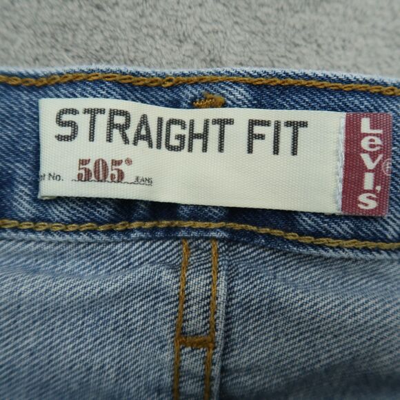 Levi's 505 Jeans Mens Size 38x30 Blue Regular Straight 100% Cotton Denim Pants - Picture 7 of 16